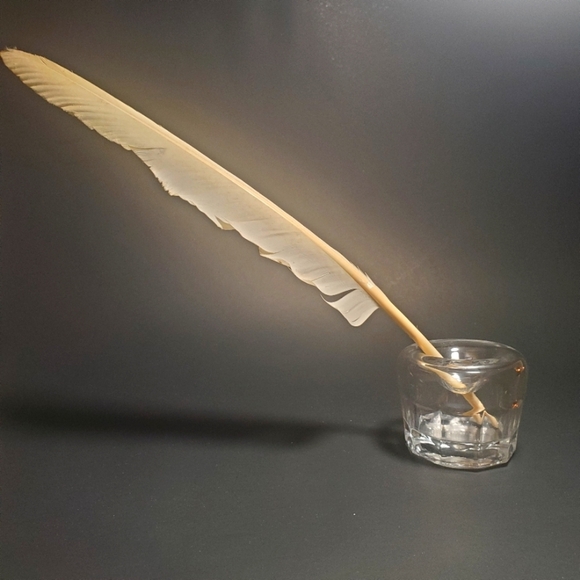 1900s Clear Glass Ink Well Desk Accessory Vintage Antique EUC - Picture 3 of 12